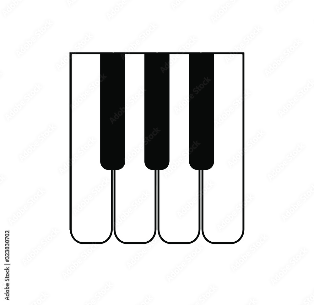 piano key icon on white background piano key icon on white background