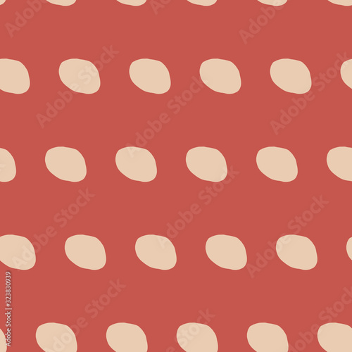 Orange hand drawn abstract circles. Seamless pattern. Stylish repeating texture. Modern. Simple. Cut paper.