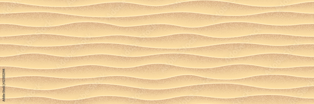 Sea yellow sand. Vector seamless pattern - obrazy, fototapety, plakaty 