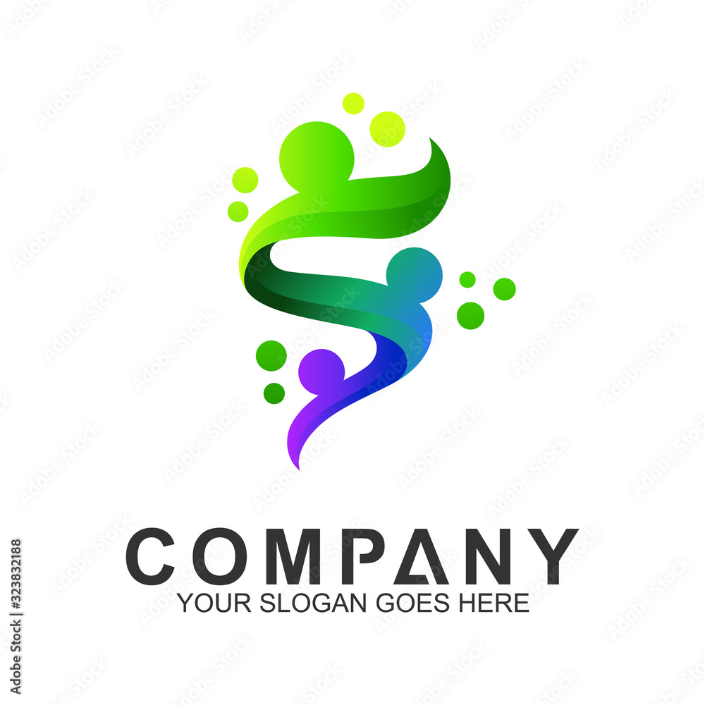 pictorial graphic logo design for family care, S logo with people,happy kids,adoption child,foundation community and medical clinic pictorial graphic logo design for family care, S logo with people,happy kids,adoption child,foundation community and medical clinic
