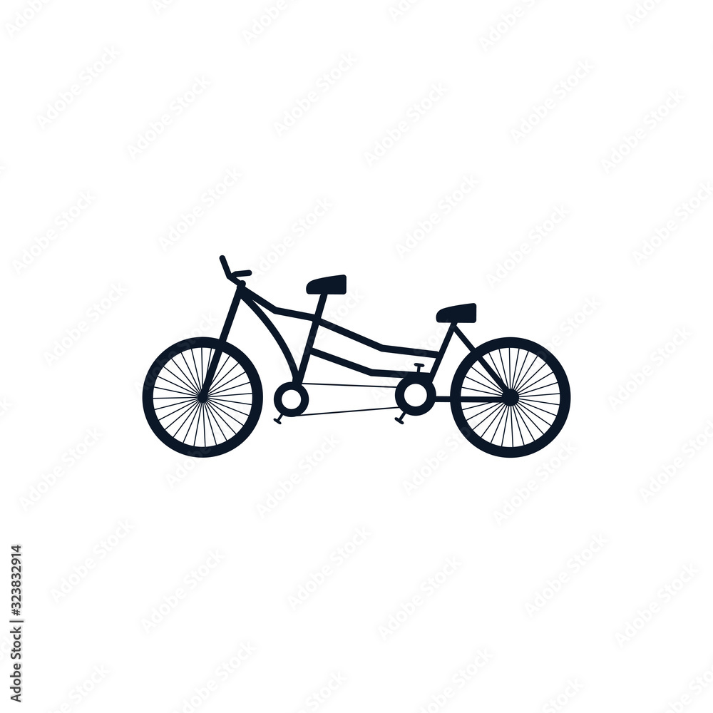 Isolated bike for two silhouette style icon vector design