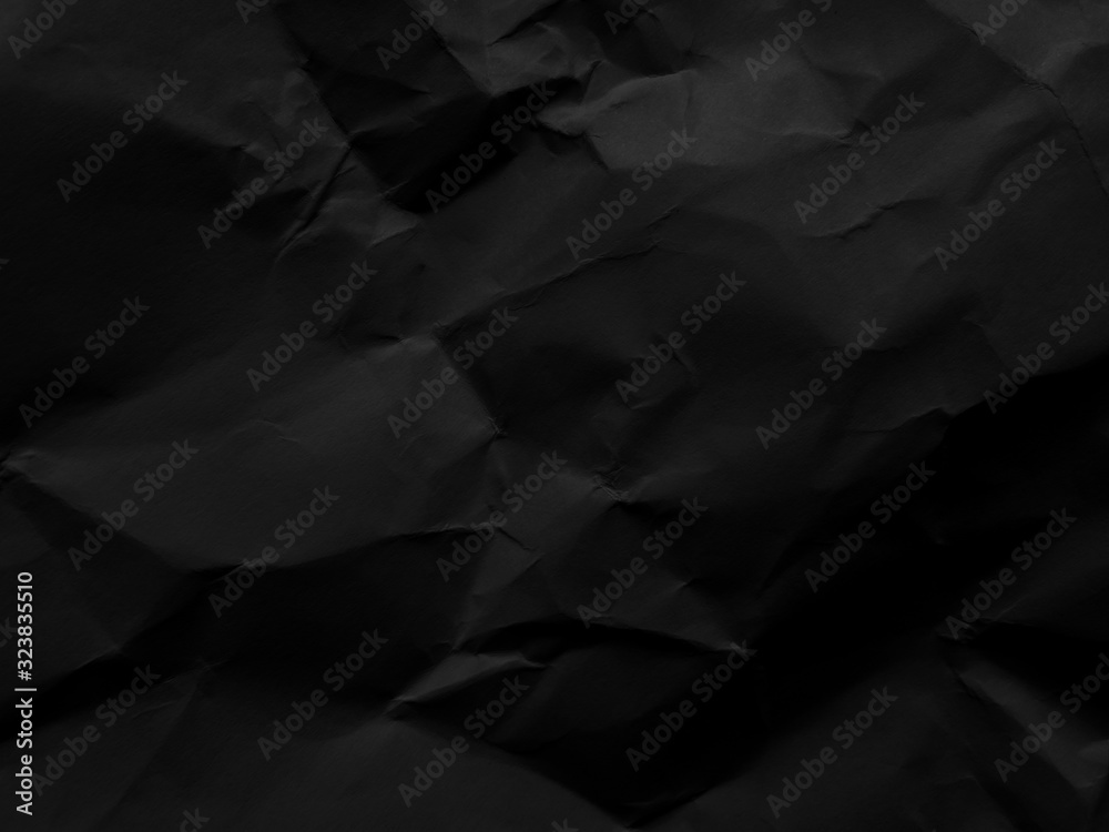 Black paper pattern abstract texture background. Dark backdrop. use design for product display or montage, advertising, food, beverages, technology, business, scary, horror, halloween. Top view - obrazy, fototapety, plakaty 