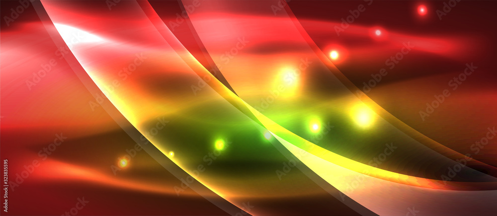 Abstract background. Shiny design neon waves with light effects, techno trendy design. Vector Illustration For Wallpaper, Banner, Background, Card, Book Illustration, landing page Abstract background. Shiny design neon waves with light effects, techno trendy design. Vector Illustration For Wallpaper, Banner, Background, Card, Book Illustration, landing page