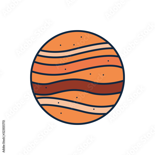 Isolated jupiter line fill style icon vector design