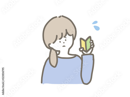 Woman holding a beginner mark.