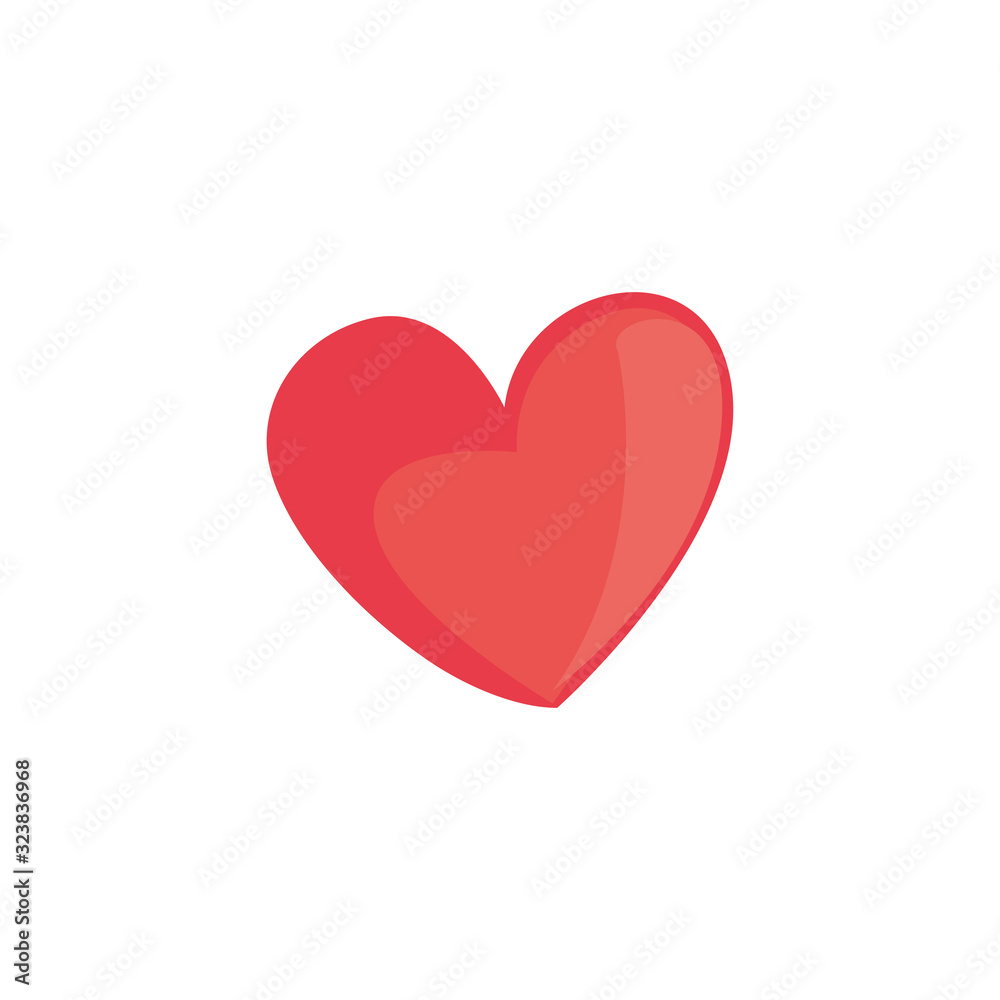 Isolated heart fill style icon vector design