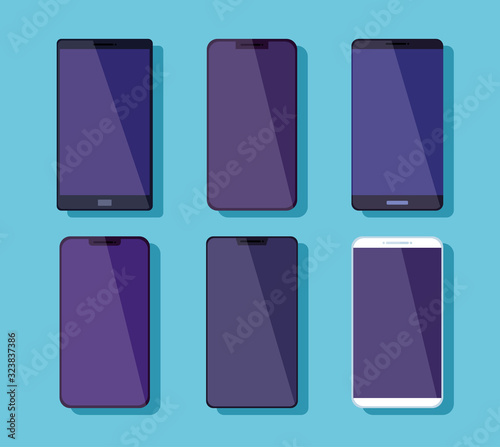 set of smartphones devices technology designs