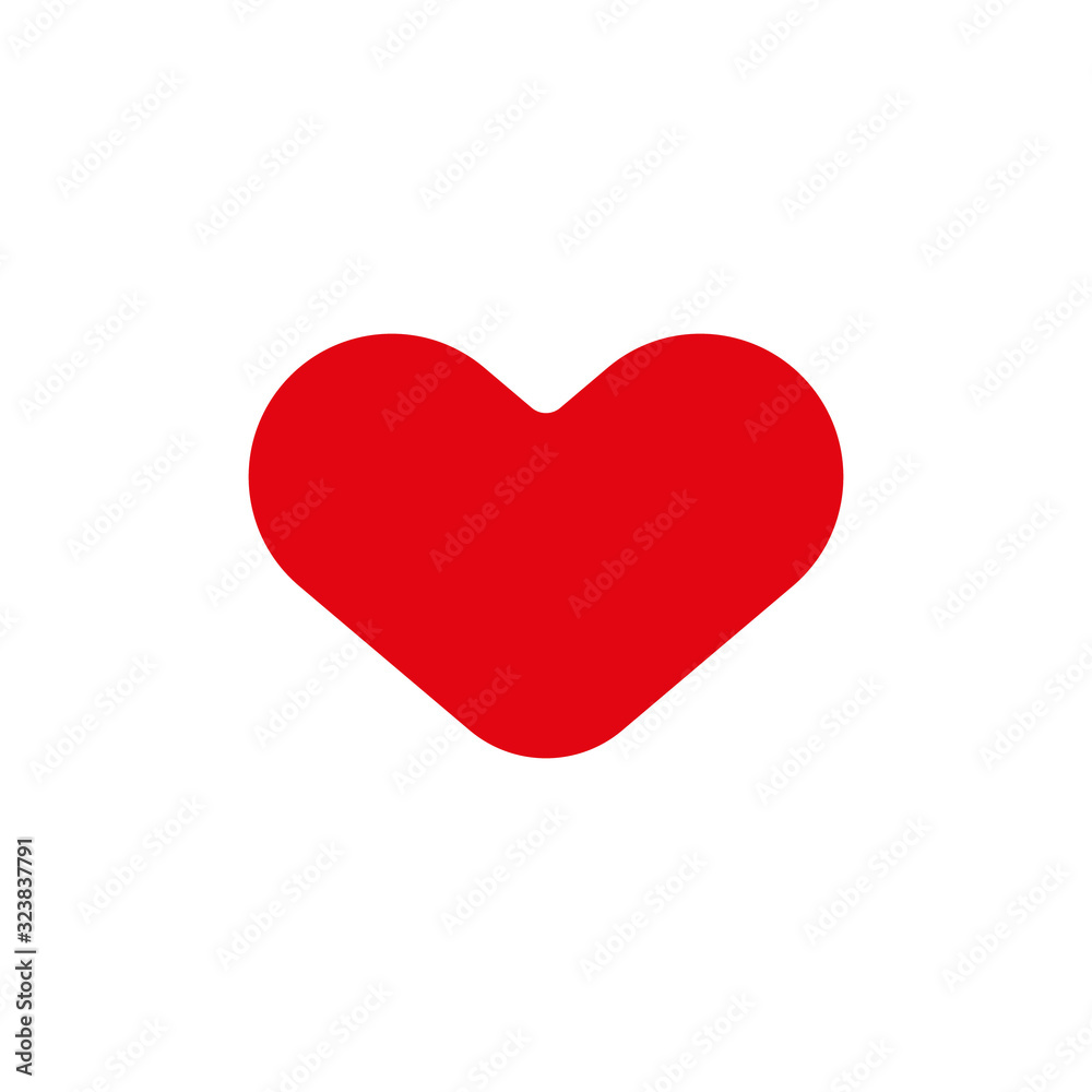 Vector Heart Symbol. Isolated illustration of red heart on white background. Vector illustration, eps10, contains transparencies.