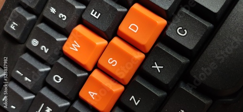 computer keyboard with key