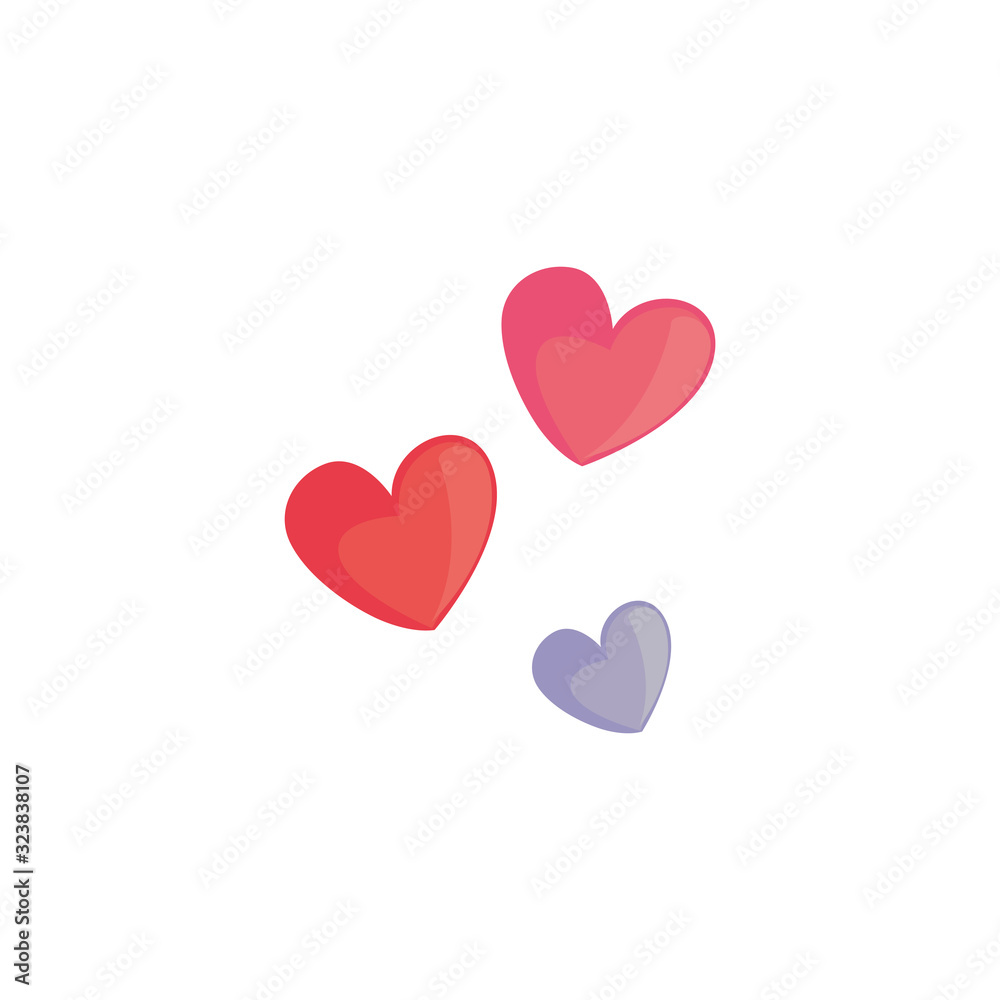 Isolated hearts fill style icon vector design
