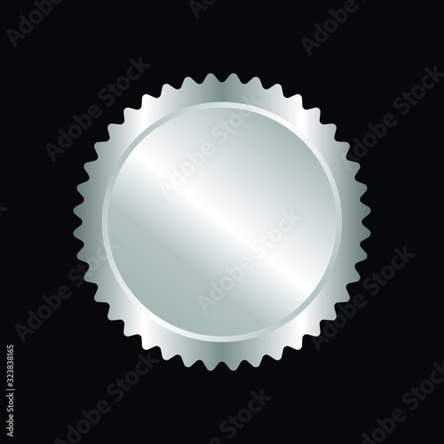 Vector illustration certificate 3d Silver foil seal or medal isolated