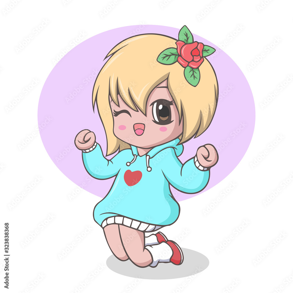 Cute kawaii little girl posing Cute kawaii little girl posing