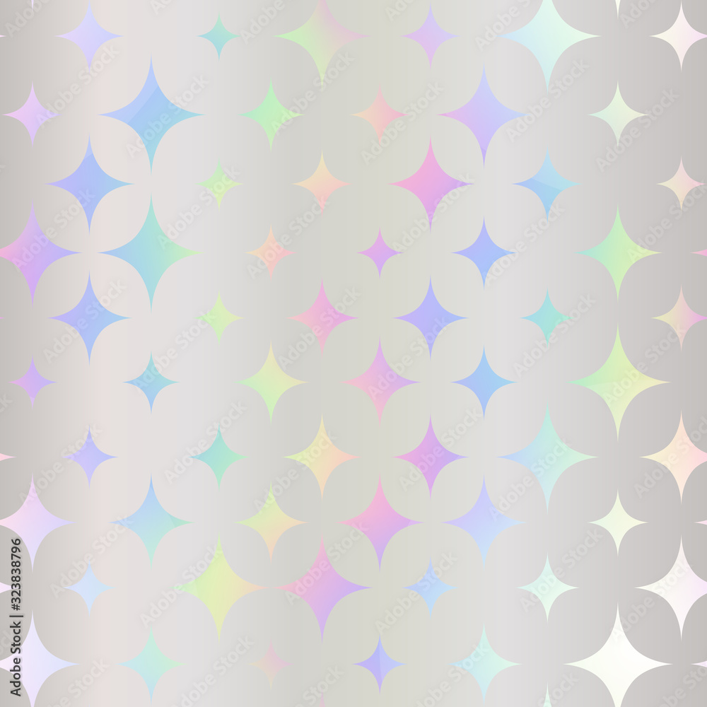 Seamless pattern. Holographic foil. Wonderful wallpaper. Modern hologram hipster design. Stars pattern. Beautiful rainbow background. Colorful texture. Iridescent art. Trendy stylish design neon color Seamless pattern. Holographic foil. Wonderful wallpaper. Modern hologram hipster design. Stars pattern. Beautiful rainbow background. Colorful texture. Iridescent art. Trendy stylish design neon color