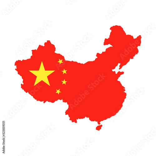 China map with flag icon