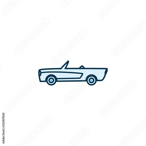 Isolated roadster car vehicle line style icon vector design