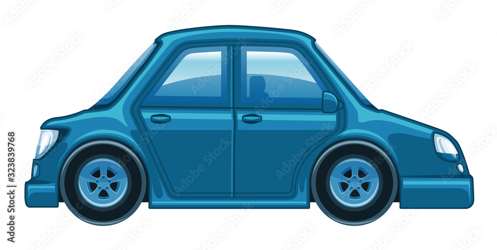 Single picture of blue car on white background Single picture of blue car on white background