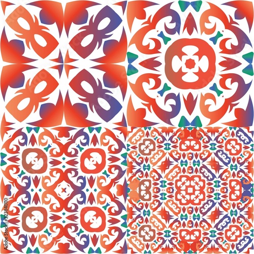 Decorative color in the traditional ceramic tiles.