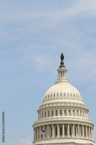 Washington Monument and american flag at Washington DC 