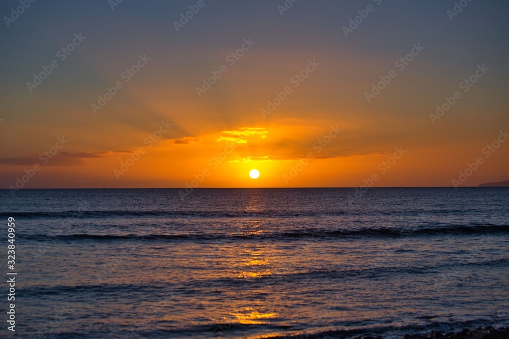 Sunset of Waikiki Beach Honolulu Hawaii