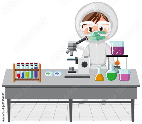 Scene with scientist working in the lab