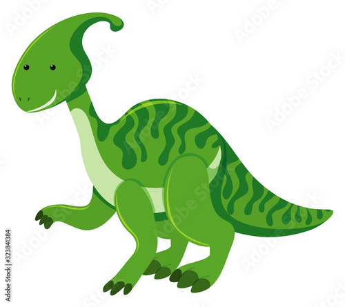 Single picture of parasaurolophus in green color © brgfx