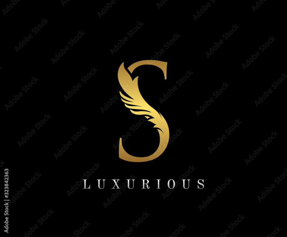 Golden Elegant letter S. Graceful royal style. Calligraphic beautiful logo. Vintage drawn emblem for book design, weeding card, brand name, business card, Restaurant, Boutique, Hotel. Golden Elegant letter S. Graceful royal style. Calligraphic beautiful logo. Vintage drawn emblem for book design, weeding card, brand name, business card, Restaurant, Boutique, Hotel.