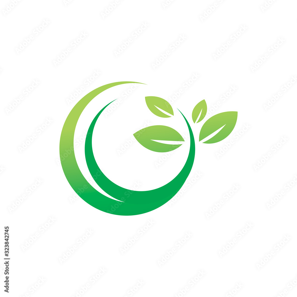 green nature circle leaf color logo design green nature circle leaf color logo design