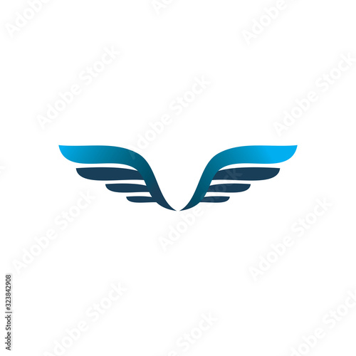 modern blue wing color logo design