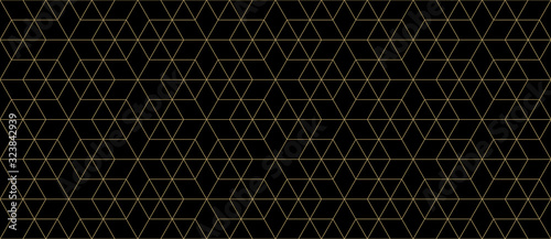 Background pattern seamless geometric abstract gold luxury color vector. Black background design.