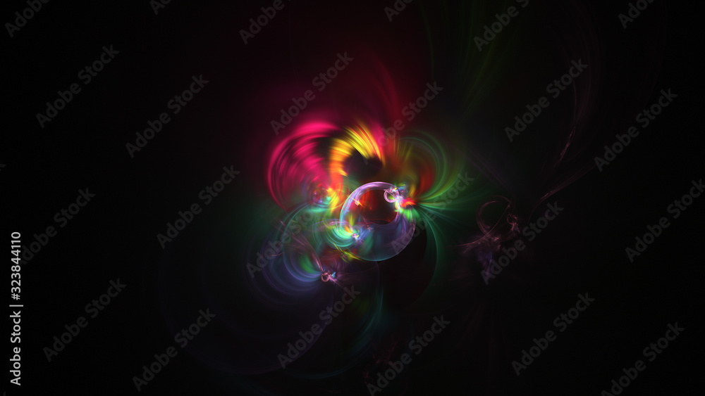 Abstract red and green glowing shapes. Fantasy light background. Digital fractal art. 3d rendering. Abstract red and green glowing shapes. Fantasy light background. Digital fractal art. 3d rendering.