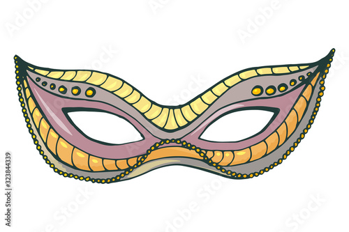 Hand drawn color vector carnival mask