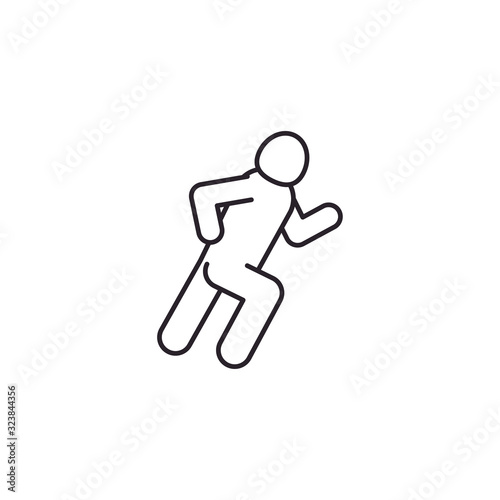 Isolated avatar running line style icon vector design