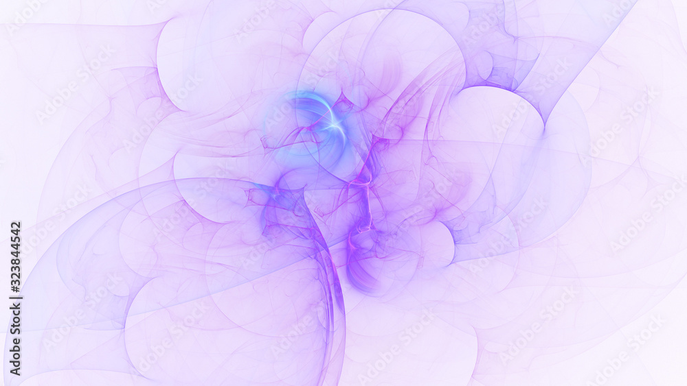 Obraz premium Abstract blue and violet glowing shapes. Fantasy light background. Digital fractal art. 3d rendering.