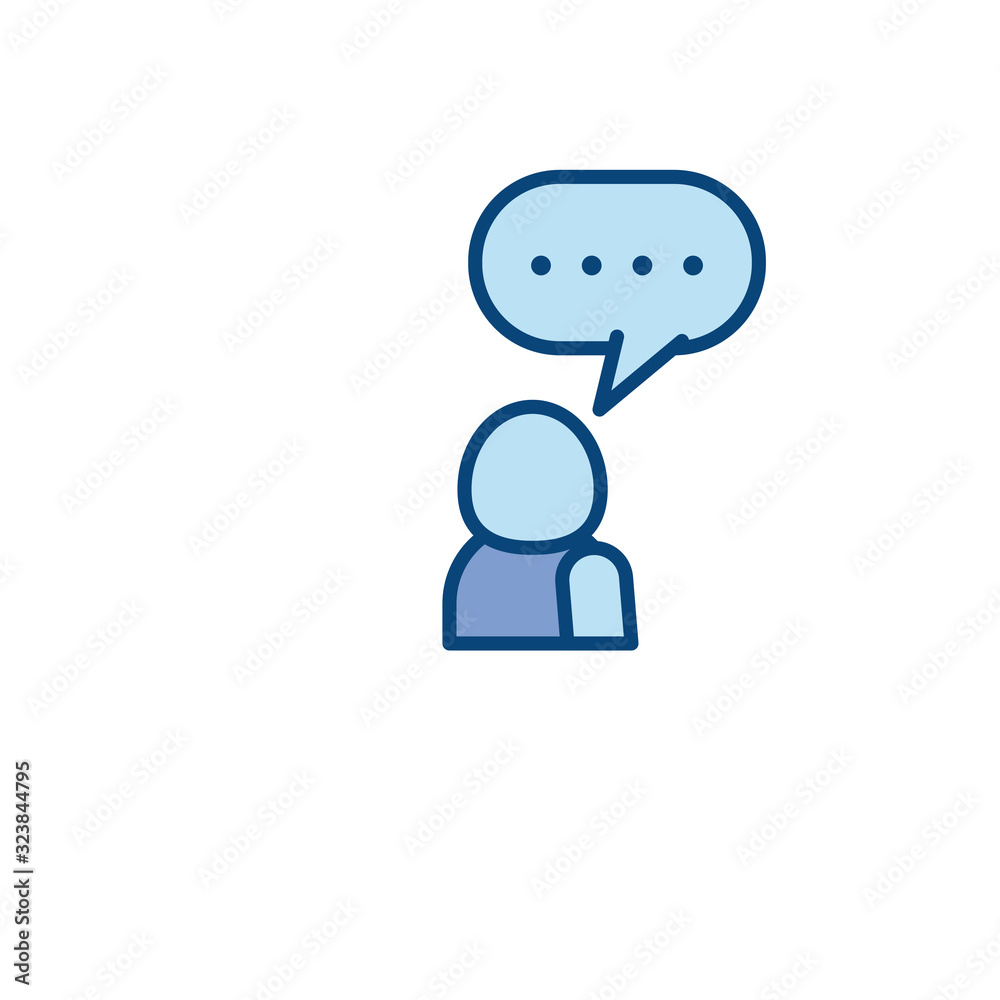 Isolated avatar with bubble line and fill style icon vector design Isolated avatar with bubble line and fill style icon vector design