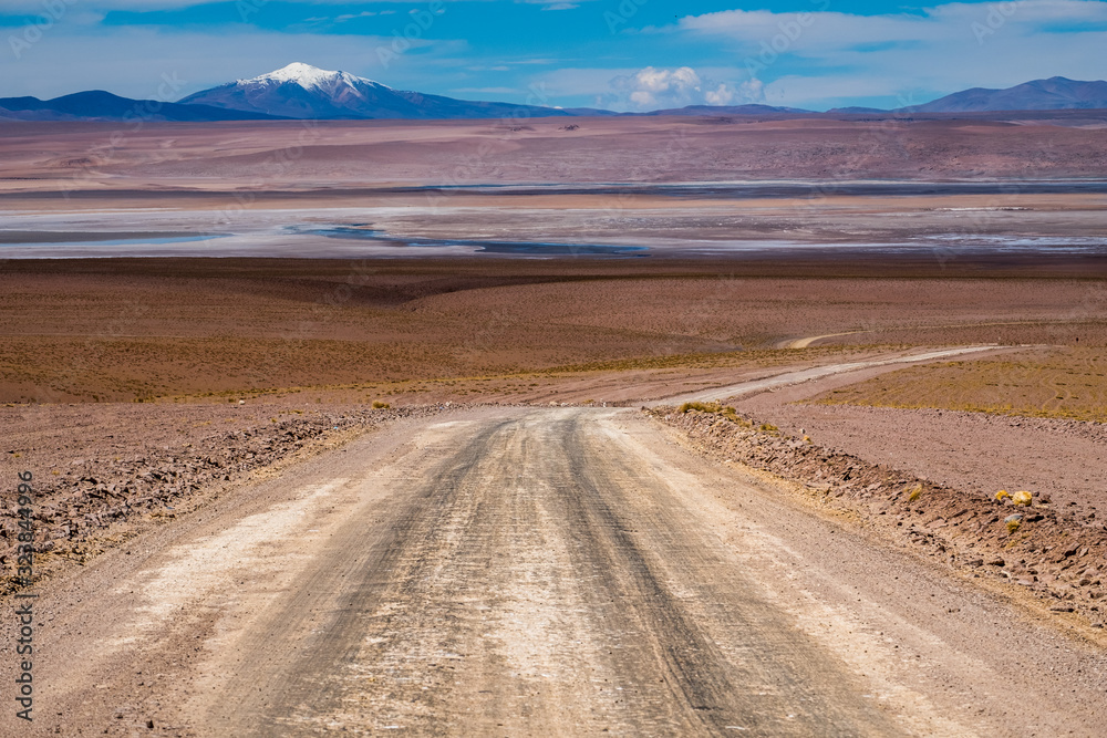 Unpaved road in the Bolivian desert