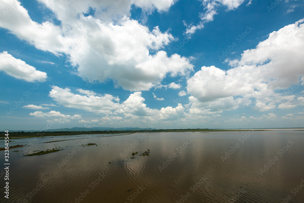 Landscape View of Kaengsueaten Dam ,Reservoir for agriculture at Lopburi,Thailand. Landscape View of Kaengsueaten Dam ,Reservoir for agriculture at Lopburi,Thailand.