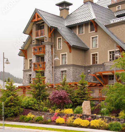 A nice condominimum at rainy day in Whistler, British Columbia, Canada. photo