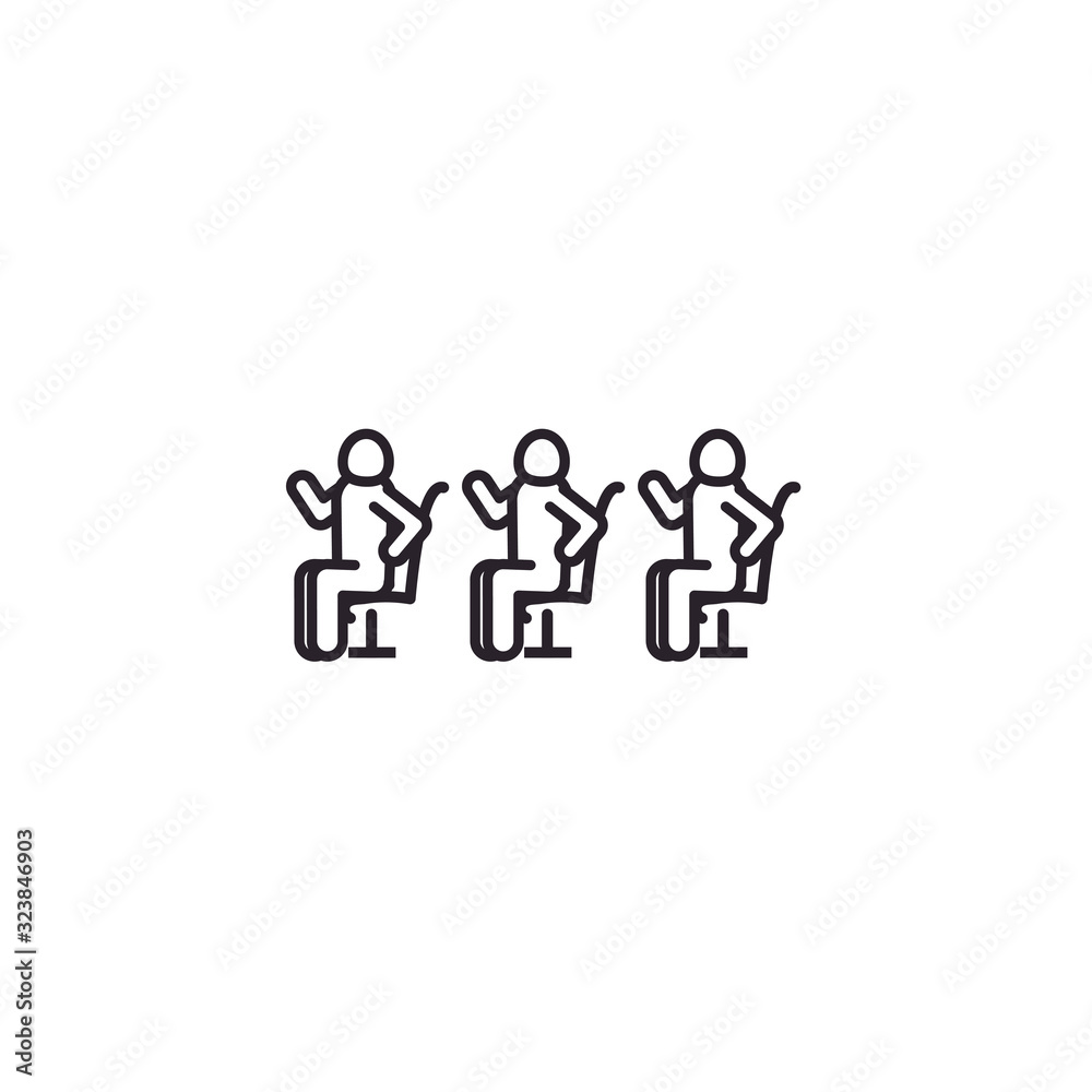Isolated avatars seated line style icon vector design Isolated avatars seated line style icon vector design