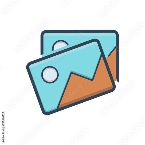 Color illustration icon for picture photograph 