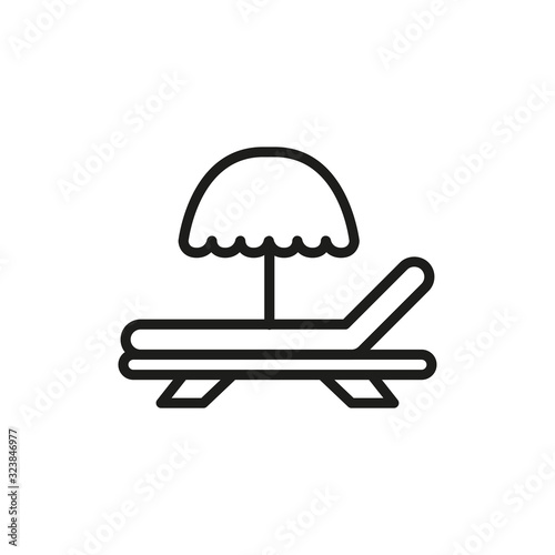 Simple sunbed line icon.