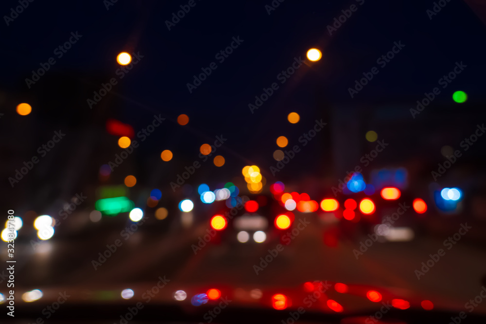 Cars lights on the road blurred background