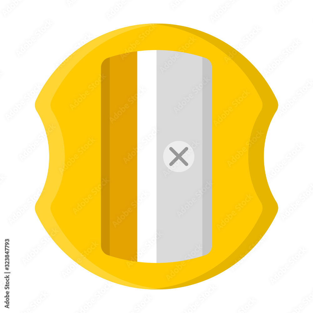Yellow pencil sharpener isolated on white background. Cartoon style. Vector illustration for any design. Yellow pencil sharpener isolated on white background. Cartoon style. Vector illustration for any design.