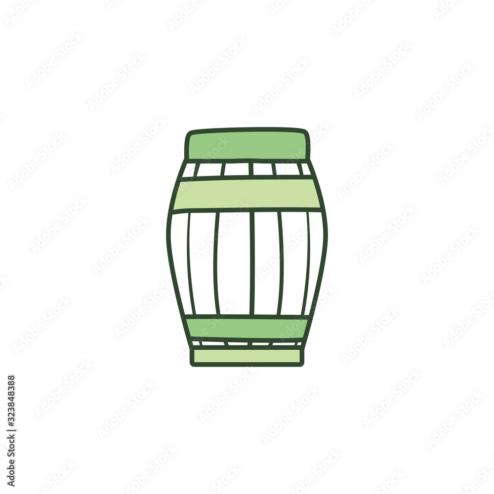 Isolated barrel of beer line style icon vector design Isolated barrel of beer line style icon vector design