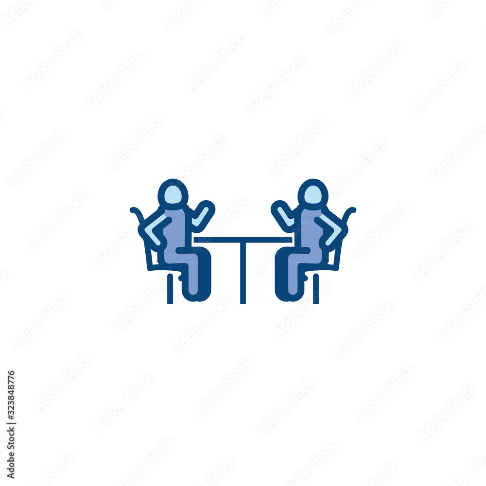 Isolated avatars seated line and fill style icon vector design Isolated avatars seated line and fill style icon vector design