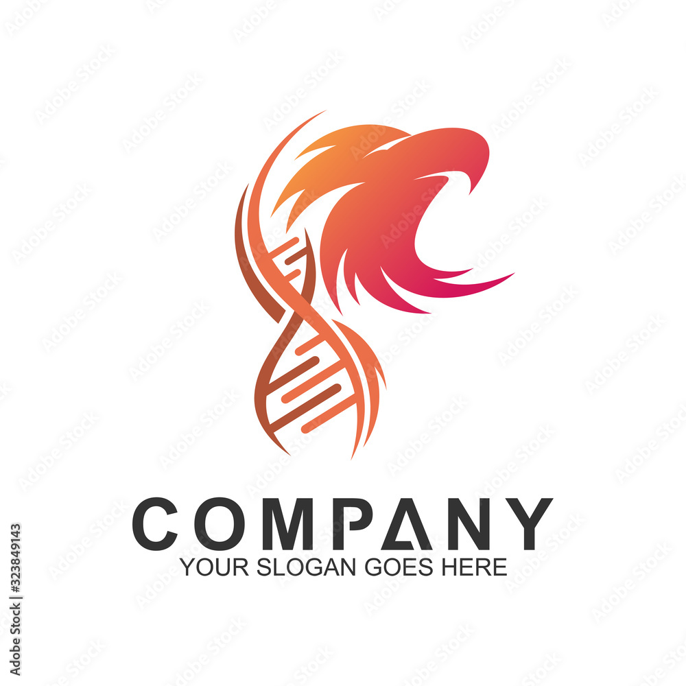 Fototapeta premium eagle head with DNA creative logo design