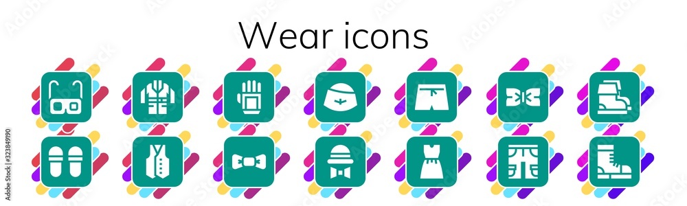 wear icon set wear icon set