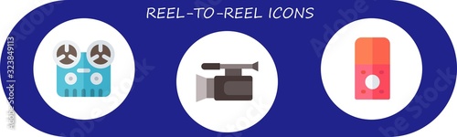 reel-to-reel icon set