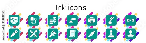 Modern Simple Set of ink Vector filled Icons