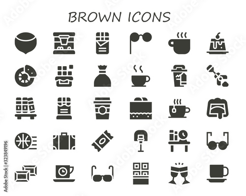 Modern Simple Set of brown Vector filled Icons