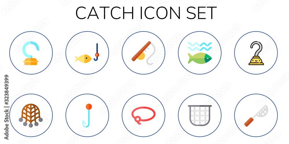 Modern Simple Set of catch Vector flat Icons Modern Simple Set of catch Vector flat Icons